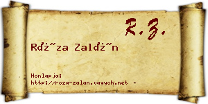 Róza Zalán névjegykártya